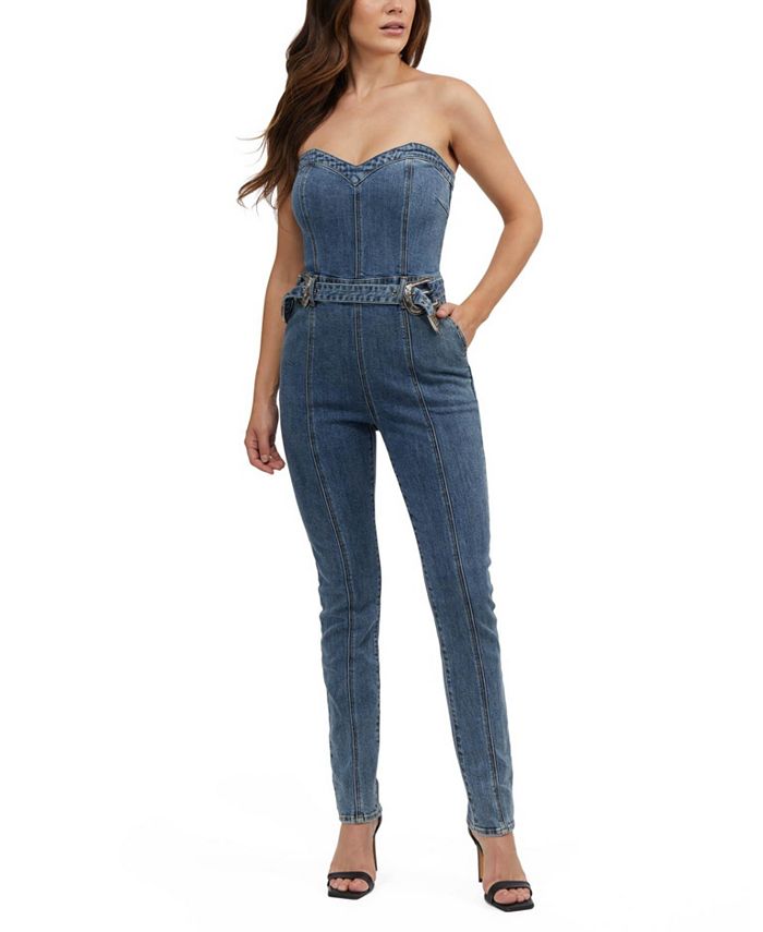 Macy's top jean jumpsuit