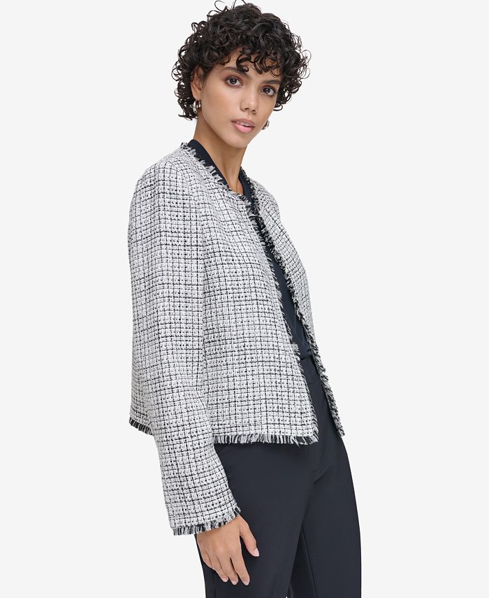 Calvin Klein Women's Tweed Open-Front Blazer - Macy's