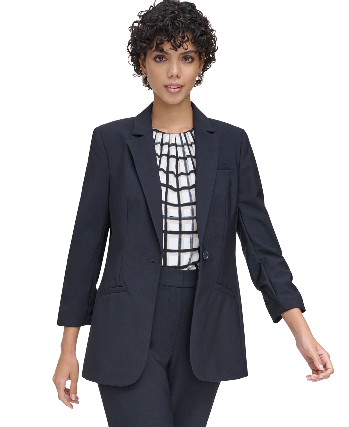 Calvin klein blue blazer hot sale womens