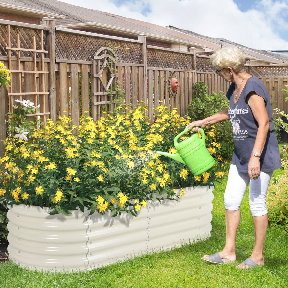 Aoodor Modular Metal Raised Garden Bed - Aluzinc Material