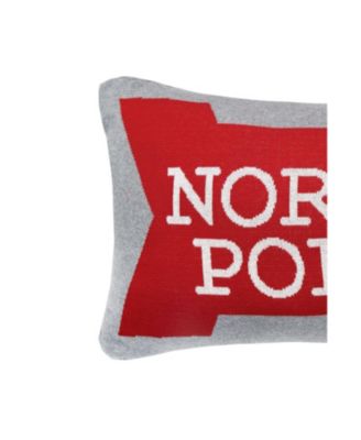 North Pole Christmas Knitted Throw Pillow, 14" x 22"