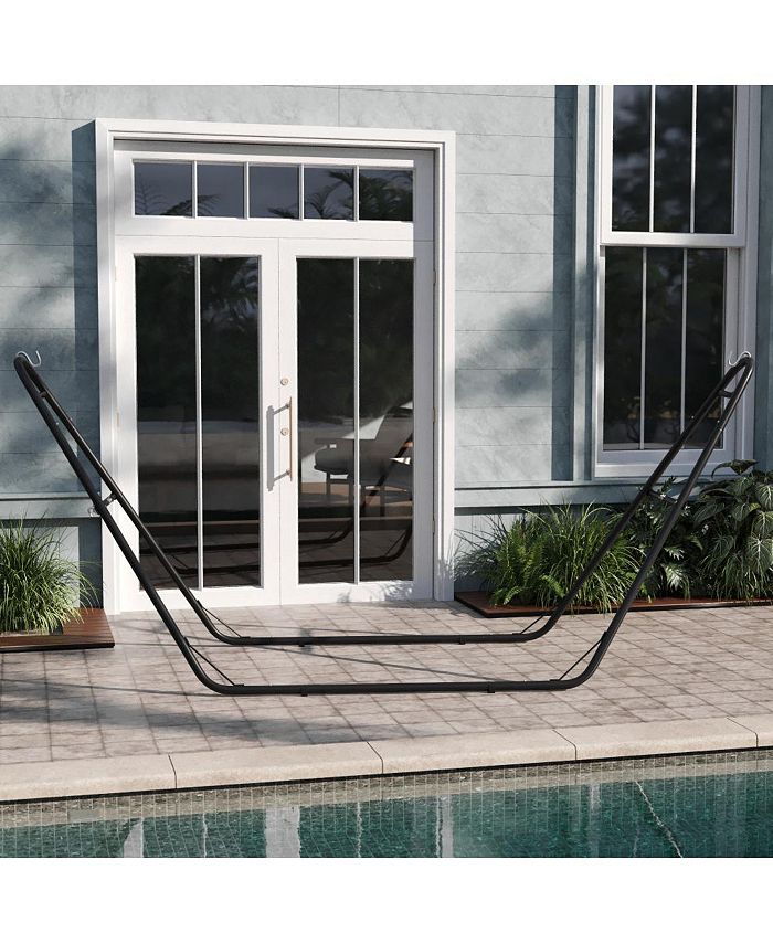 Hammock With Stand VEVOR 475 Lbs Wooden Hammock Stand, Universal