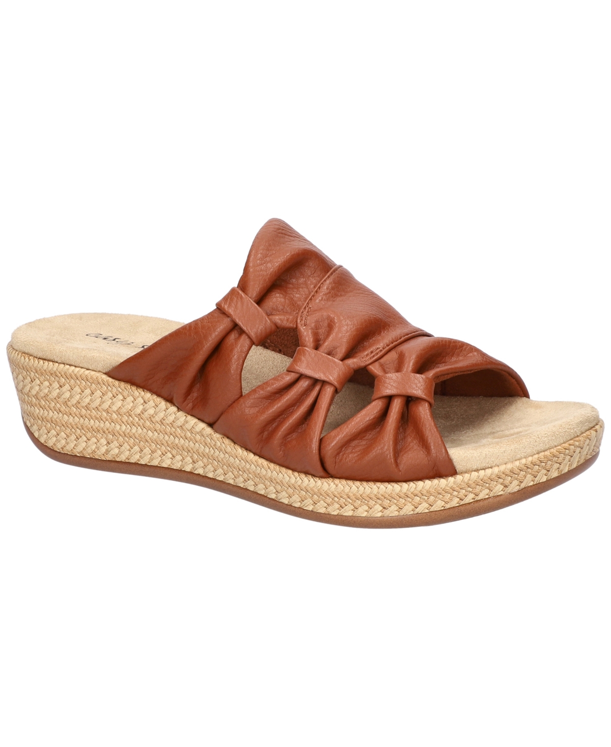 Shop Easy Street Women's Bertina Slip-on Wedge Sandals In Tan