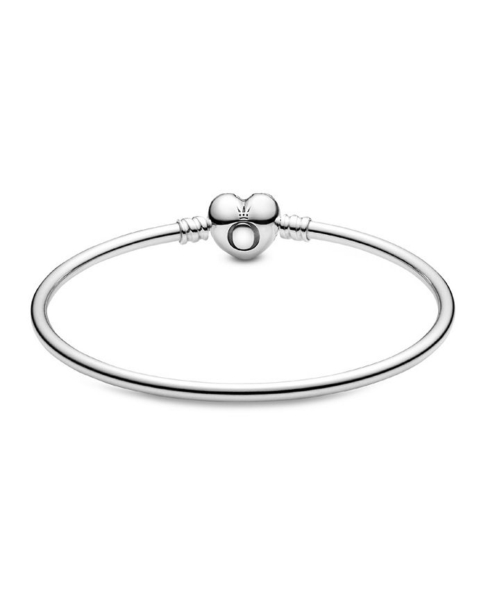 Pandora Moments Sterling Silver Heart Clasp Bangle Bracelet Macy's