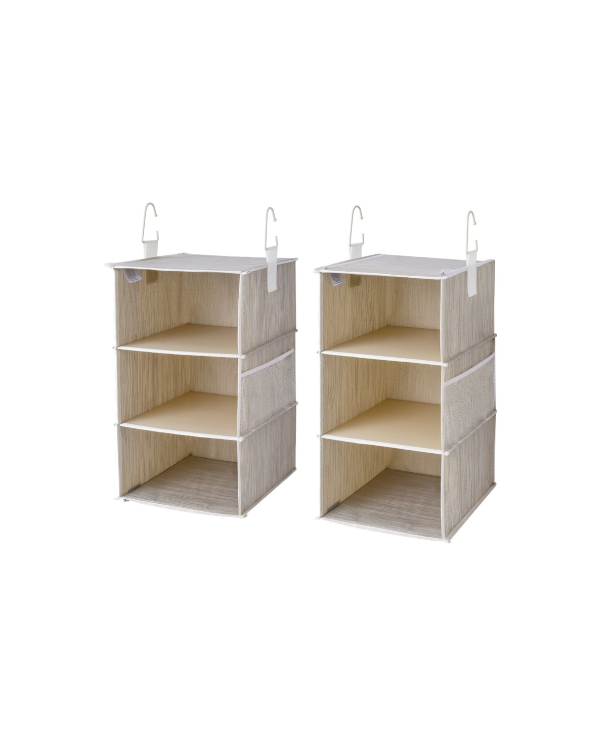 Wethinkstorage 50 Lbs Weight Capacity Attachable Three-shelf Hanging Closet Organizers, Set Of 2 In Clay
