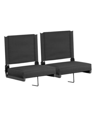 EMMA + OLIVER Set of 2 Aluminium   500 lb. Capacity, Ultra-Padded Seat, Lightweight Stadium Chair