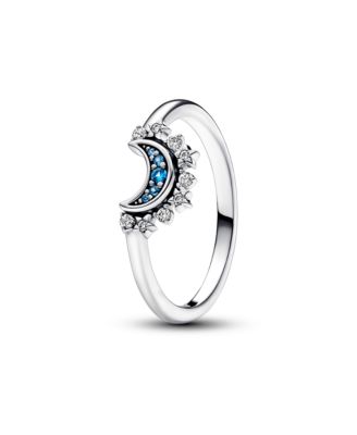 Cubic Zirconia Moments Celestial Blue Sparkling Moon Ring