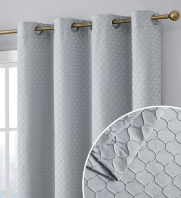 Siena Pattern 100 Complete Blackout Thermal Insulated Double Layer Window Curtain Grommet Panels For Living Room Bedroom Energy Savings Soundpr