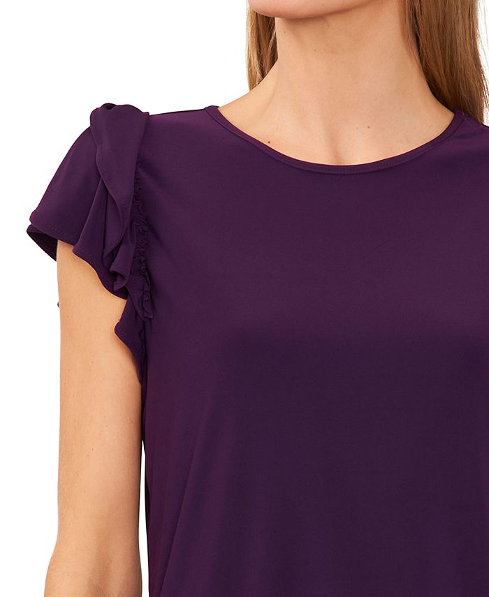 Cecelia Ruffled Flutter Sleeve Blouse
