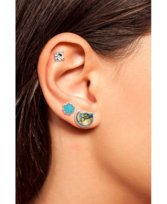 Grogu Fashion Silver Plated Stud Earrings Set - 3 Pairs