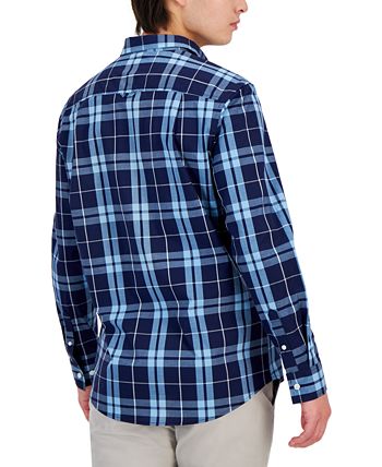 Club Room Men's Perry Plaid Stretch Shirt with Pocket, Created for