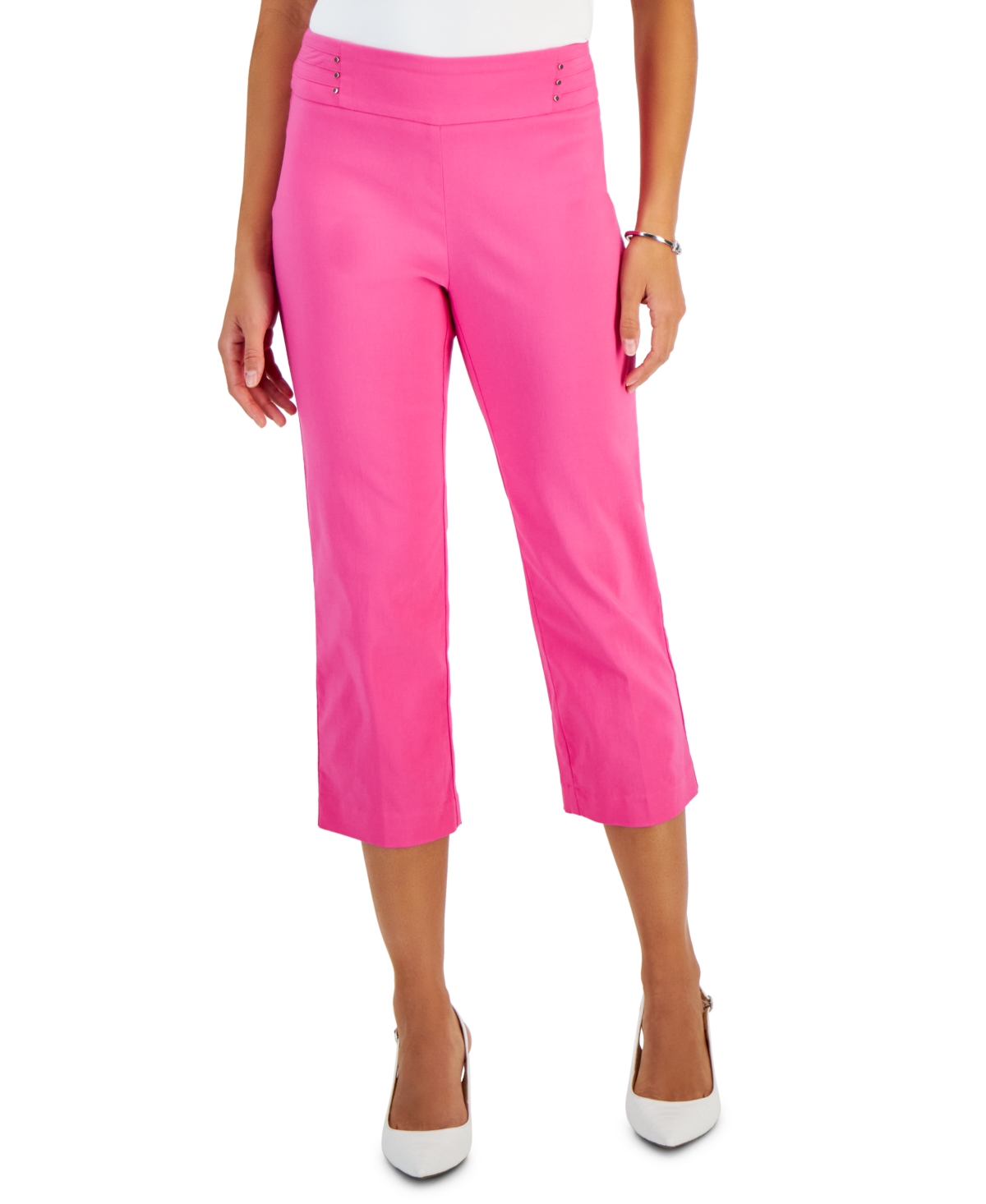 Jm Collection Women's Pull On Slim-fit Cropped Pants, Created For Macy's In Divine Berry