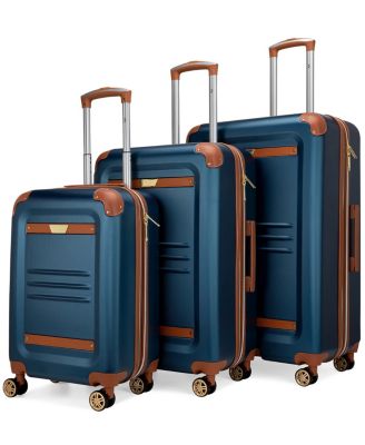 Vintage-Like 3 Piece Expandable Retro Luggage Set