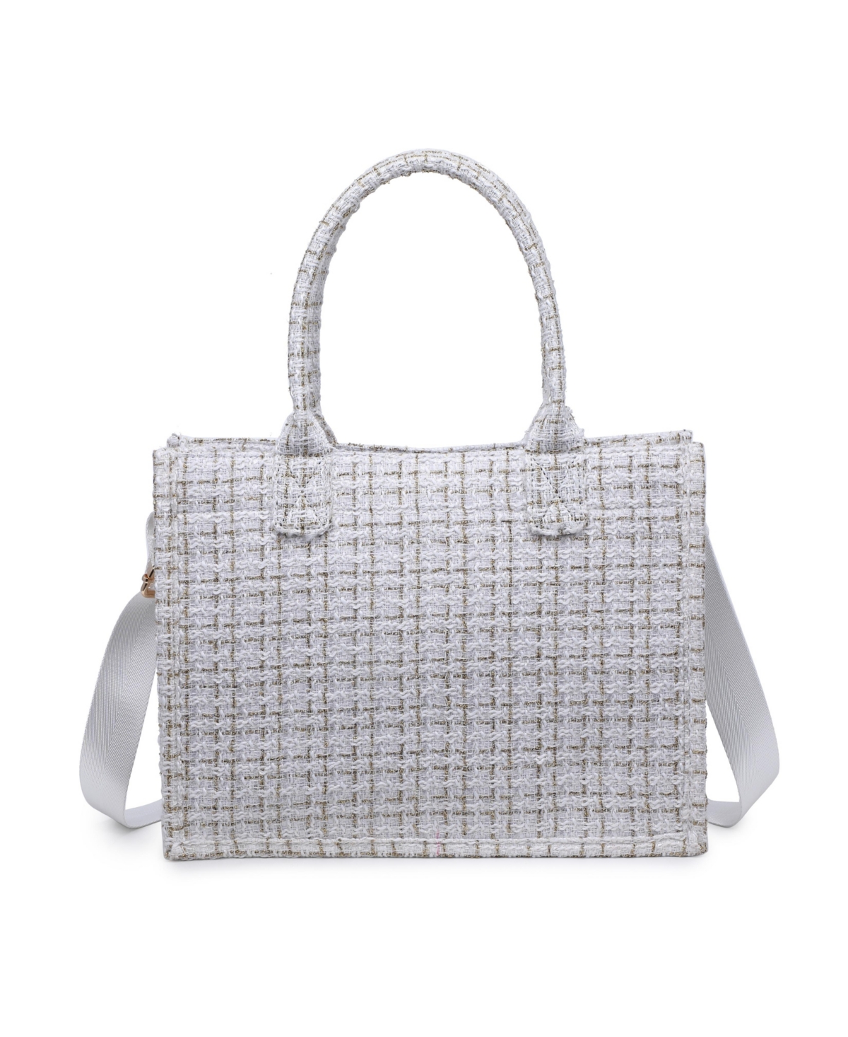 Urban Expressions Morgan Tweed Tote Bag In Ivory Gold