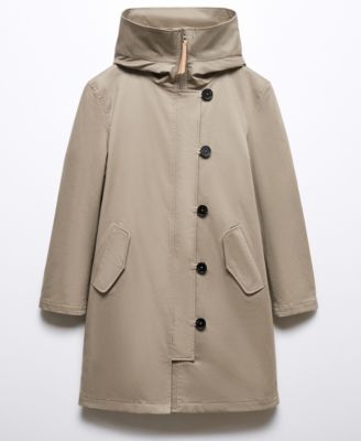 MANGO Women's Shearling Collar Midi Parka