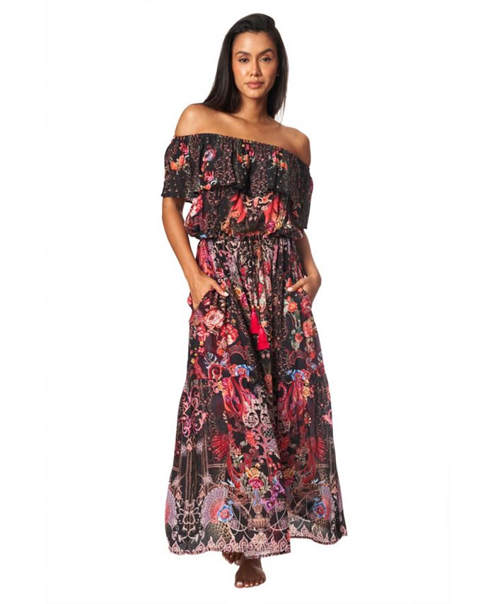 Macy's red maxi hotsell dress
