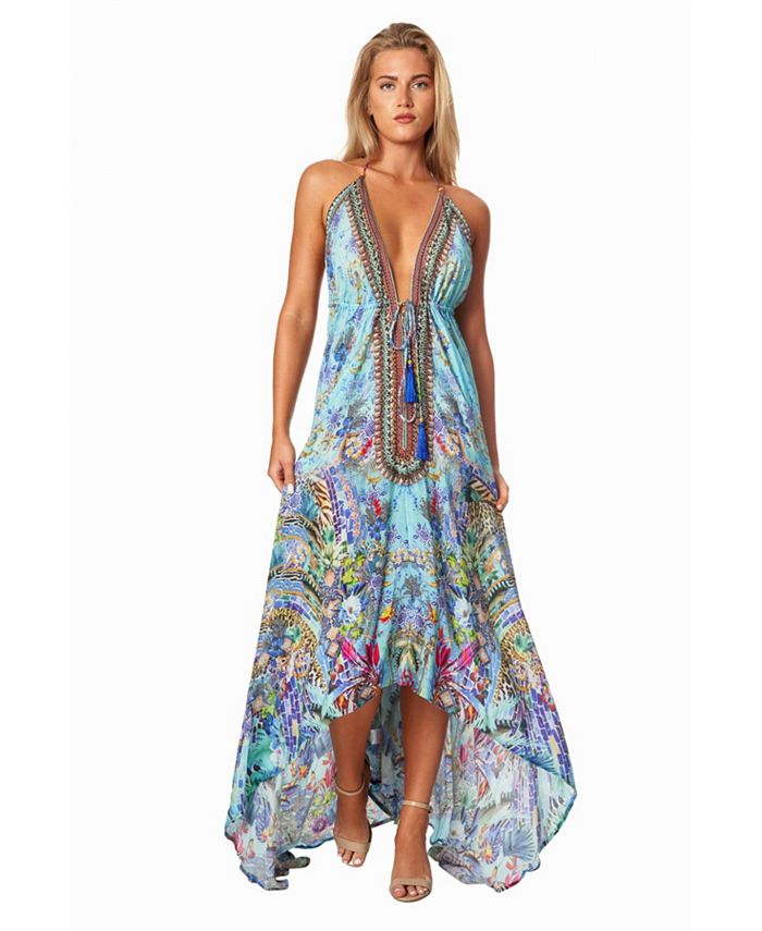 La Moda Clothing Women s Maxi halterneck dress Macy s