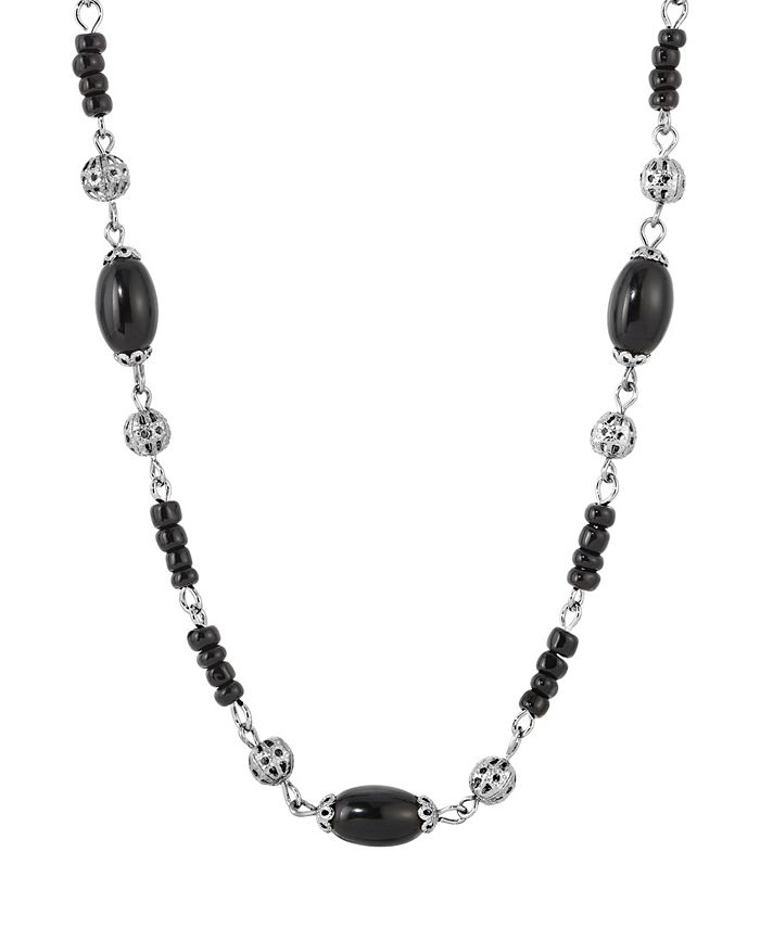 2028 Acrylic Black Bead Necklace Macy's