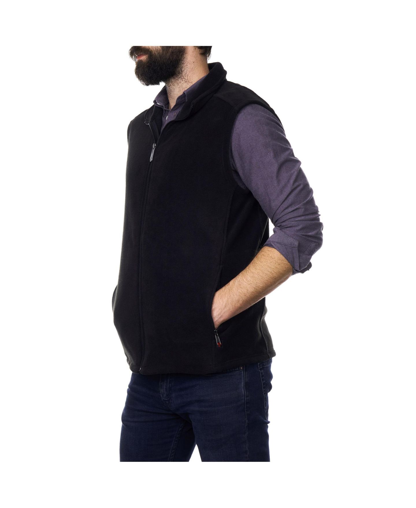 Мужская куртка Alpine Swiss Full Zip Up Fleece Vest Lightweight Warm Sleeveless Jacket, цвет: Чёрный — фото 3