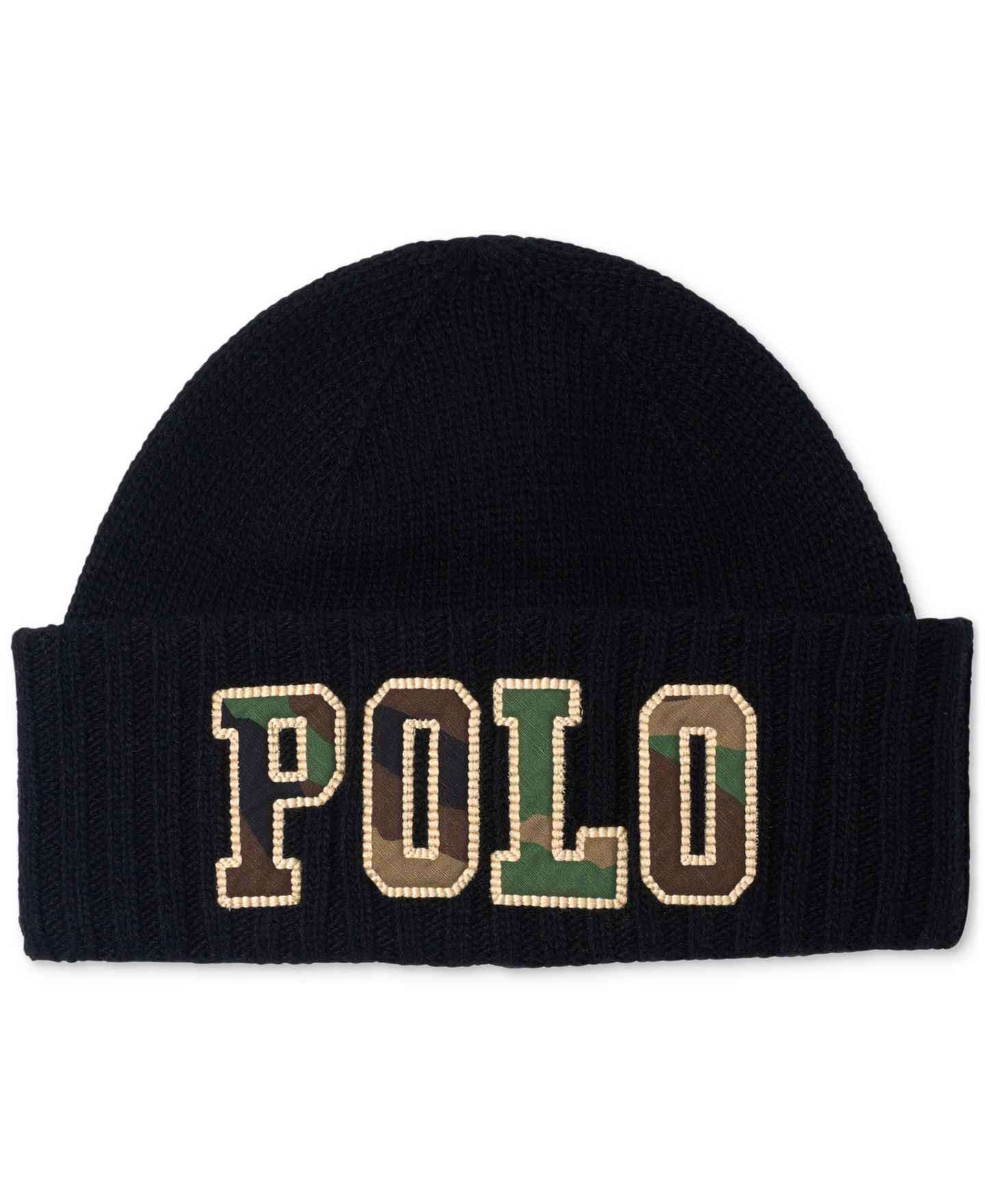 Мужская шапка Ralph Lauren Polo Beanies, цвет: Чёрный — фото 4
