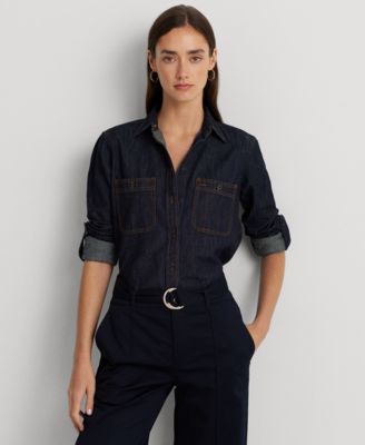 Lauren Ralph Lauren - Petite Dark Denim Shirt