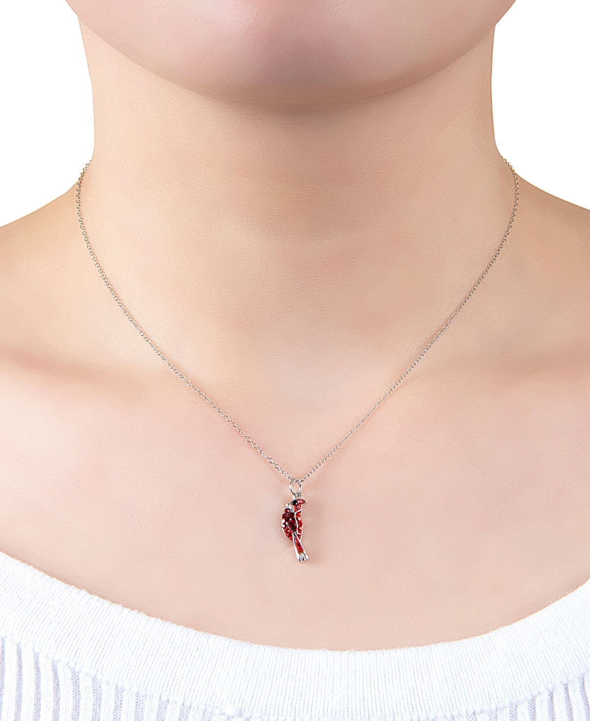 Giani Bernini Crystal Cardinal Pendant Necklace in Sterling Silver, 16