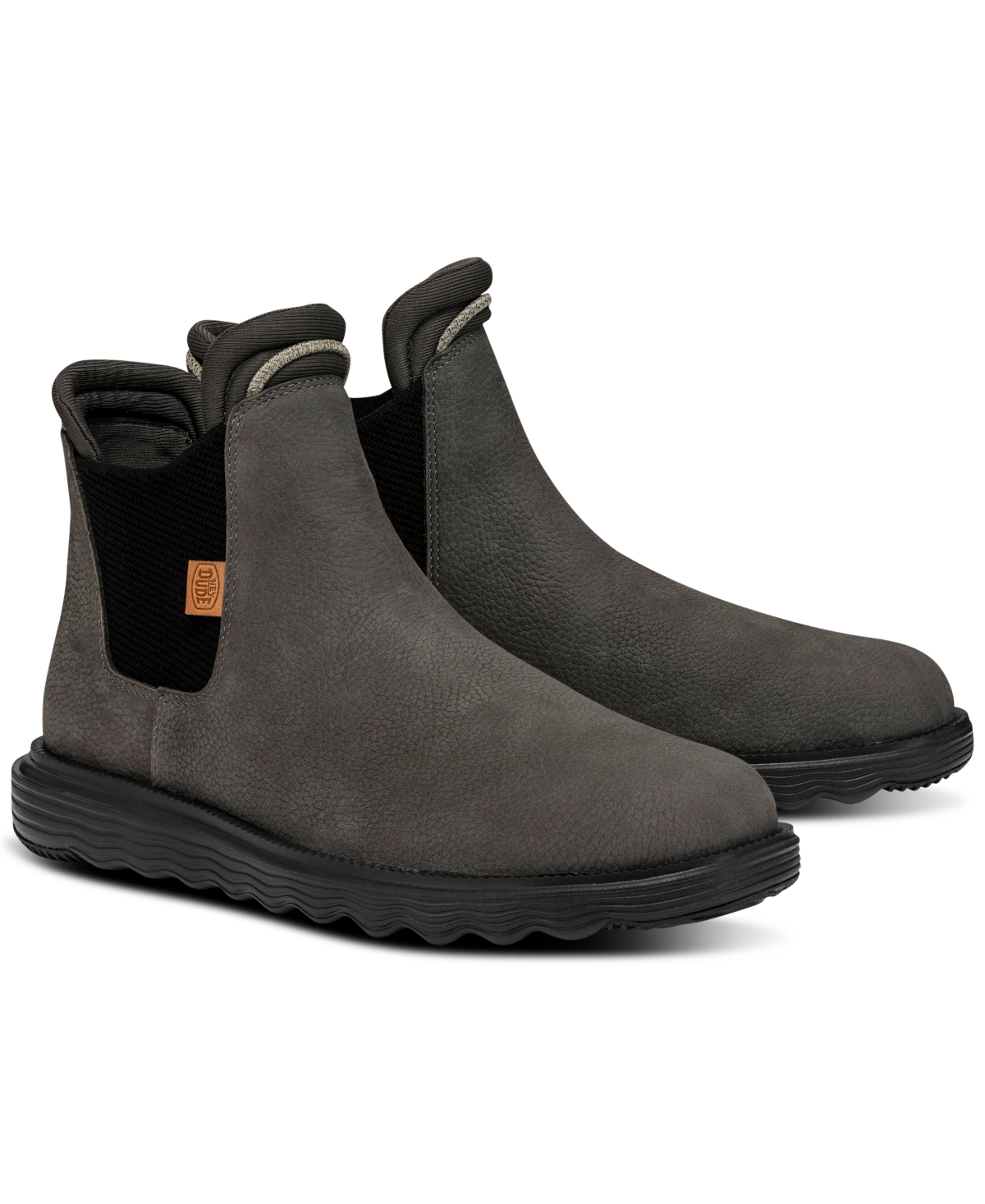 Men's Branson Craft Leather Casual Chelsea Boots from Finish Line - Gray