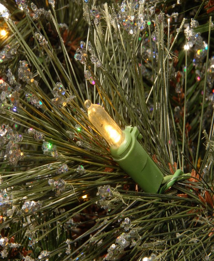 9 ft. Pre-Lit Glittery Bristle Pine Tree with Clear Lights main image 0