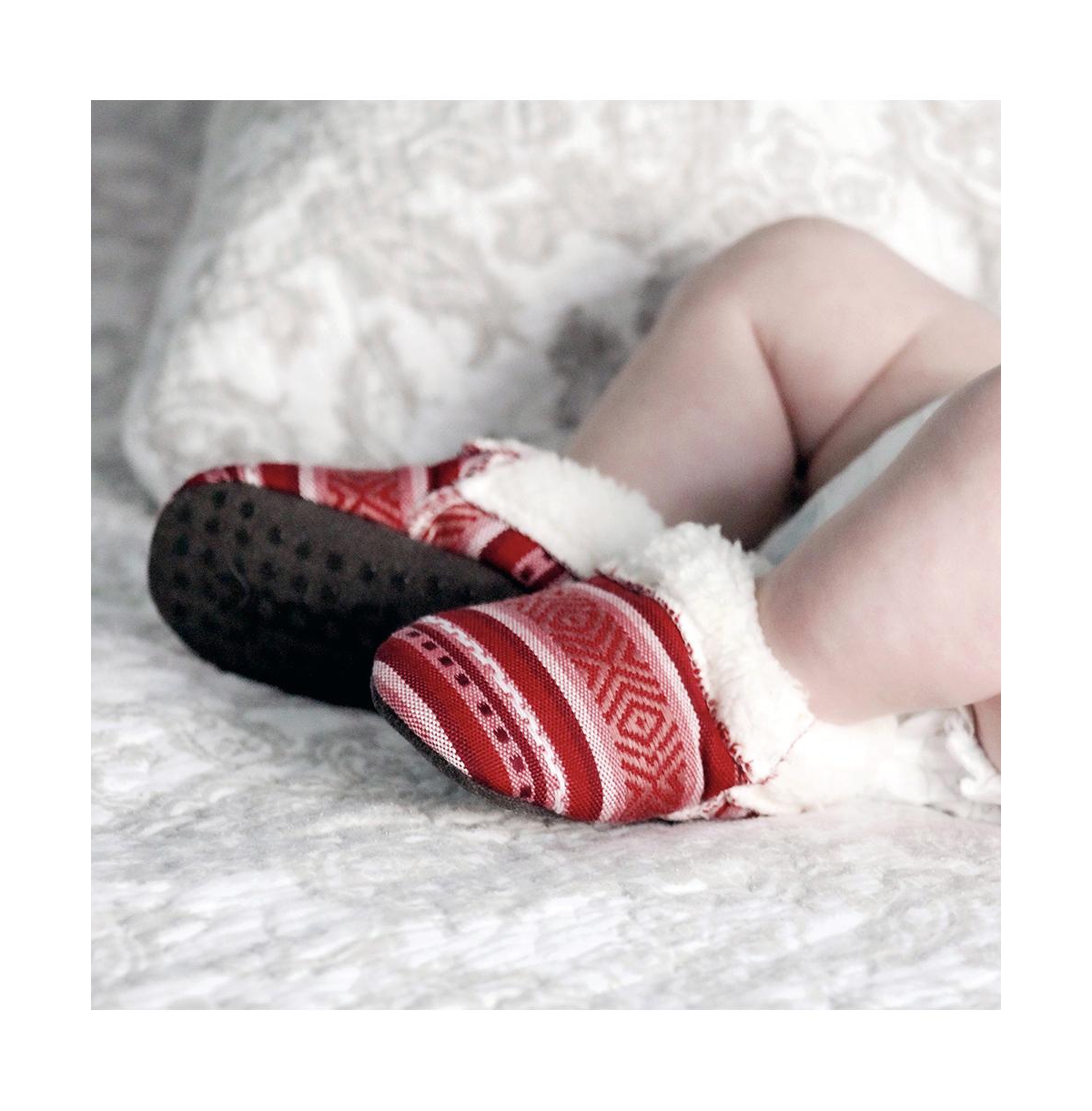 Feelgoodz Baby Artisan Woven Unisex Elastic Ankle Booties Sherpa Lined