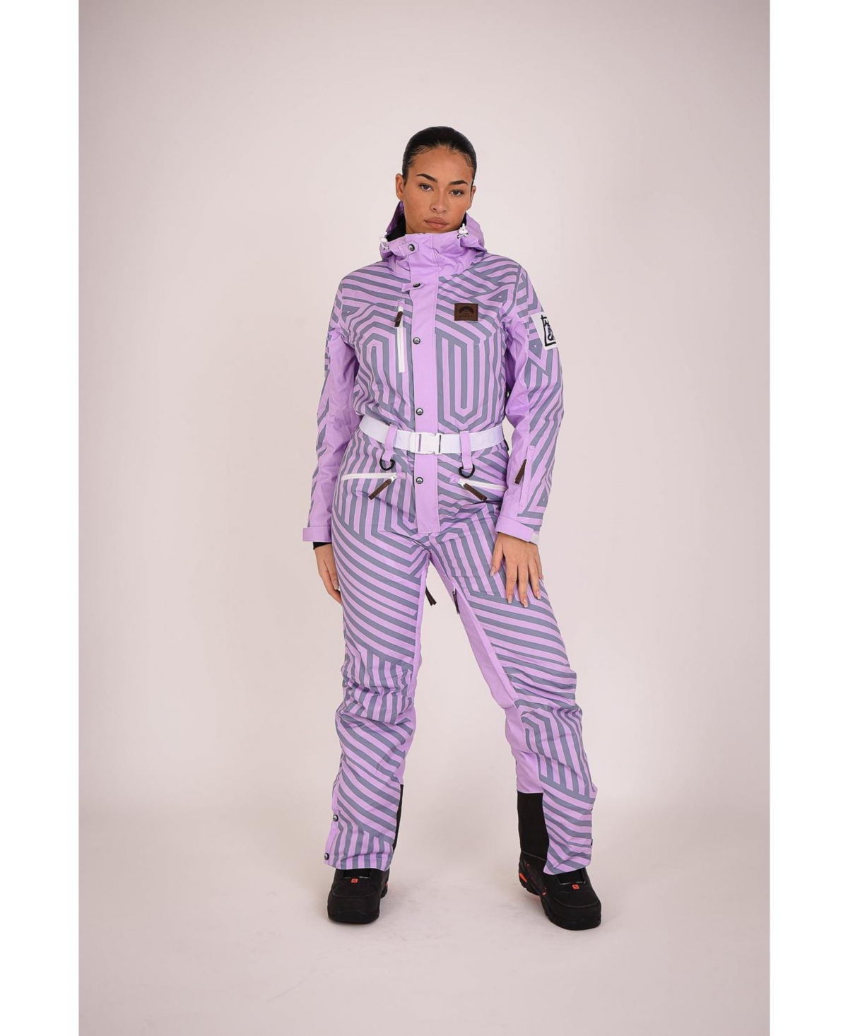 Fall Line Purple & Grey Curved Women's Ski Suit - Purple, grey