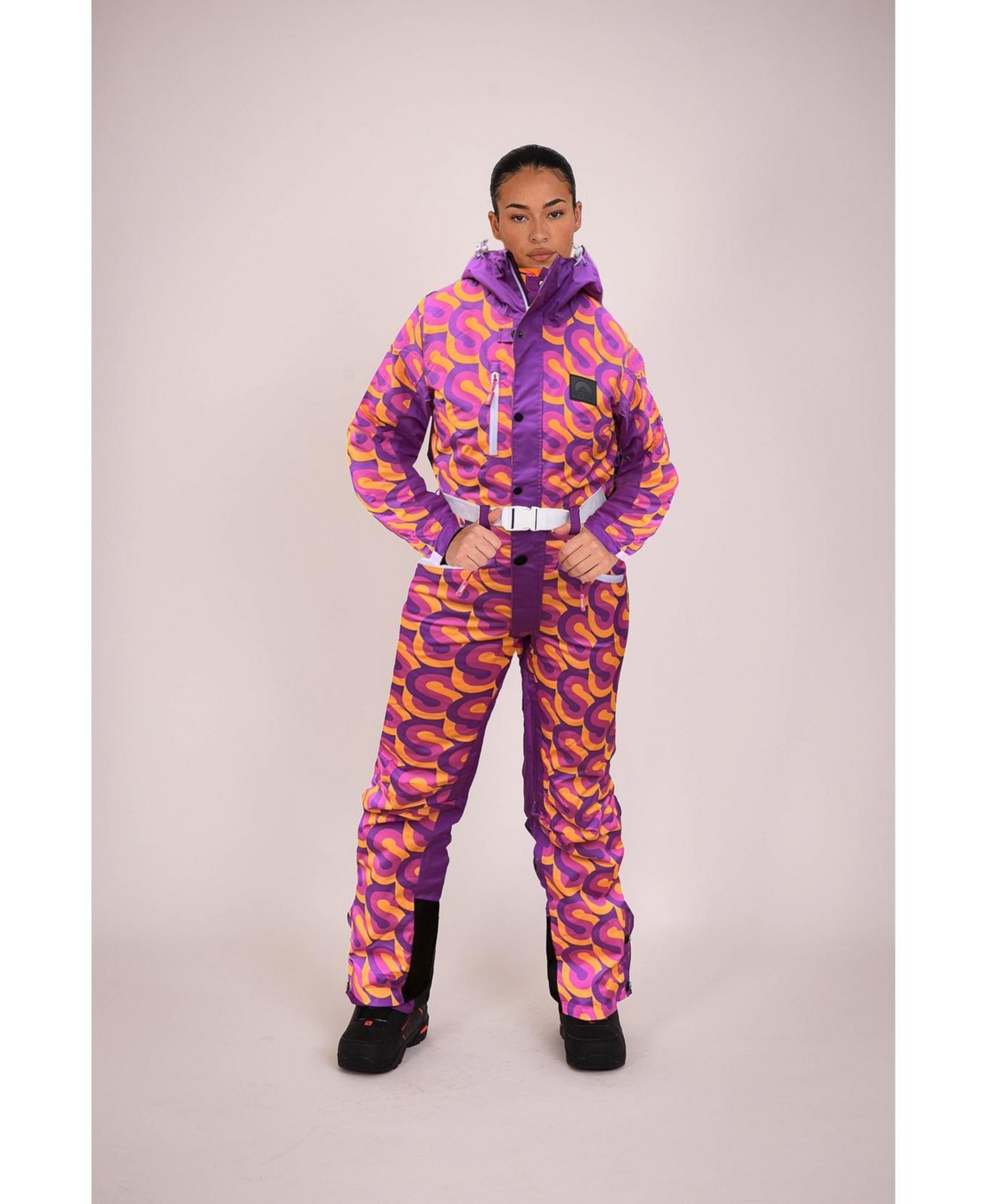 Oosc Women's Pink with Stars Chic Ski Suit