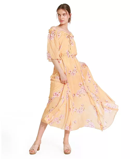 women's amour ruffled midi dress