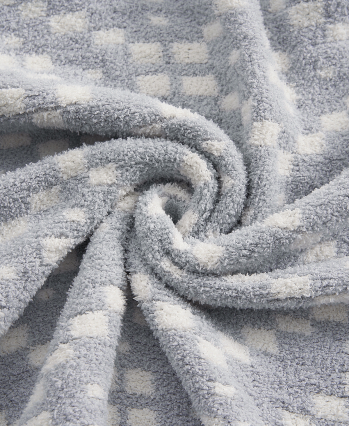 Shop Lucky Brand Diamond Dot Jacquard Geometric Fuzzy Throw Blanket, 50" X 70" In Gray