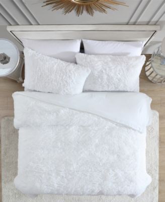 Shaggy Faux Fur 3-Pc. Comforter Set, King