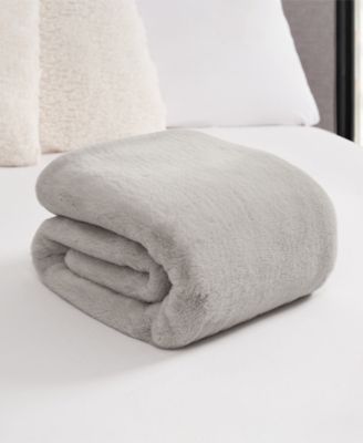 Solid Mink Faux Fur Throw, 50" x 70"