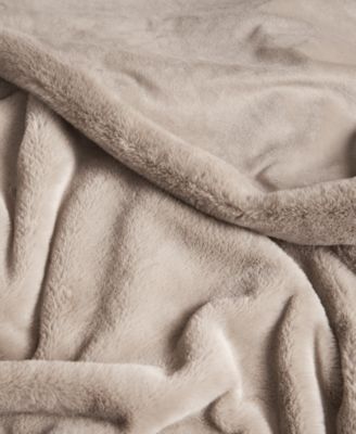 Solid Mink Faux Fur Throw, 50" x 70"