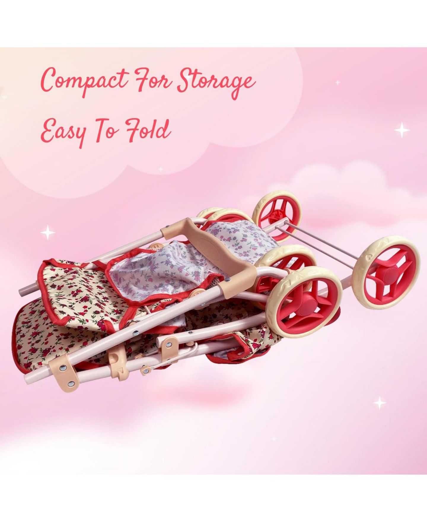 Складная кукольная коляска The New York Doll Collection для кукол 18 дюймов, 28 дюймов, цвет: Бежевый — фото 3