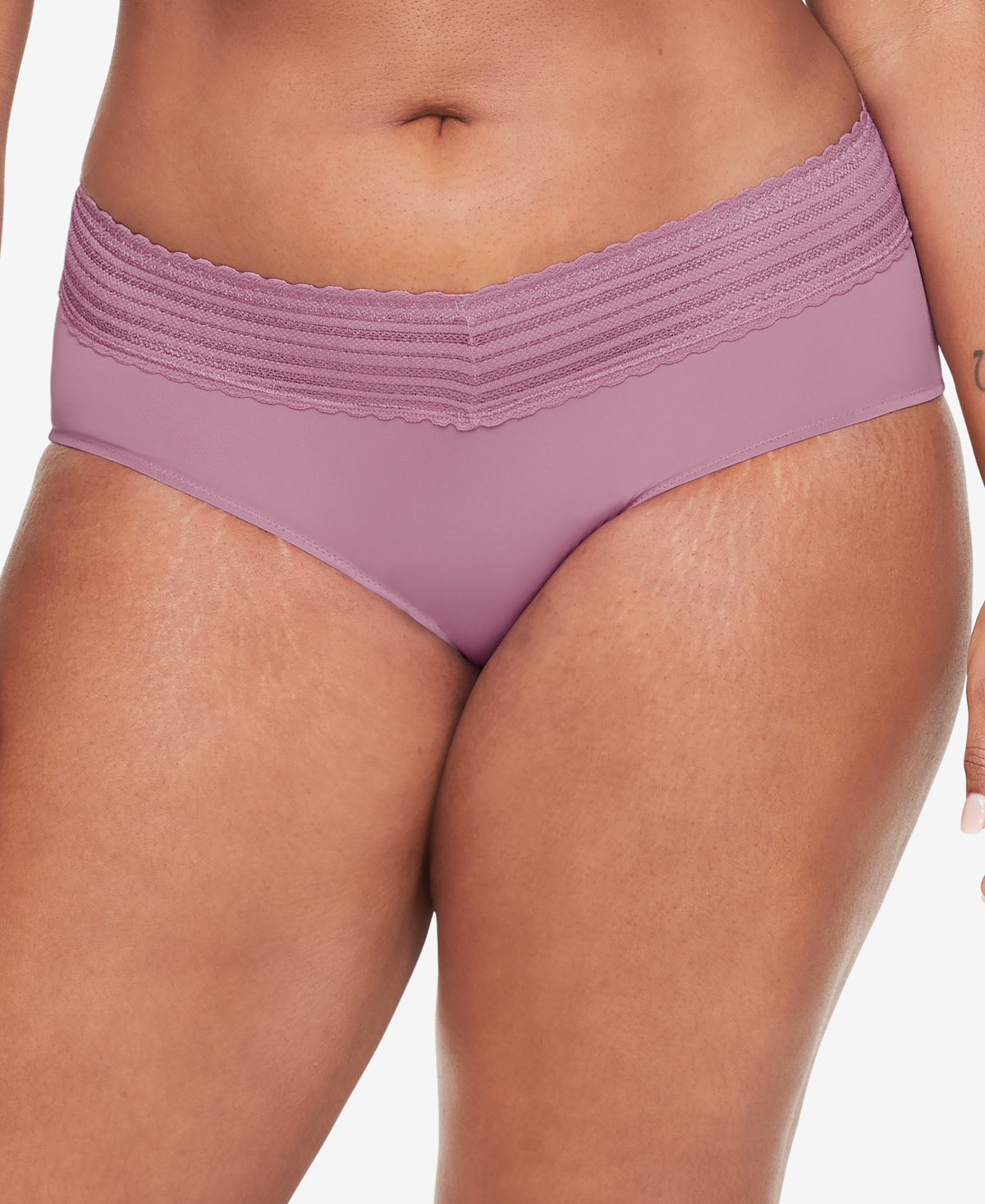 Warner's Warners No Pinching, No Problems Dig-free Comfort Waist With Lace Microfiber Hipster 5609j In Orchid Haze