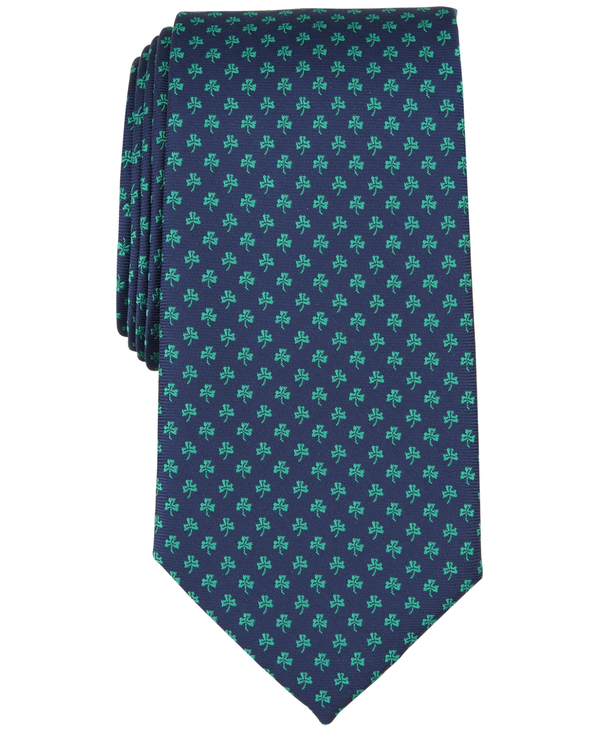 Men's Shamrock Tie, Created for Macy's - Navy