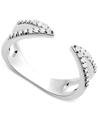 Diamond Cuff Ring (1/10 ct. t.w.) in Sterling Silver