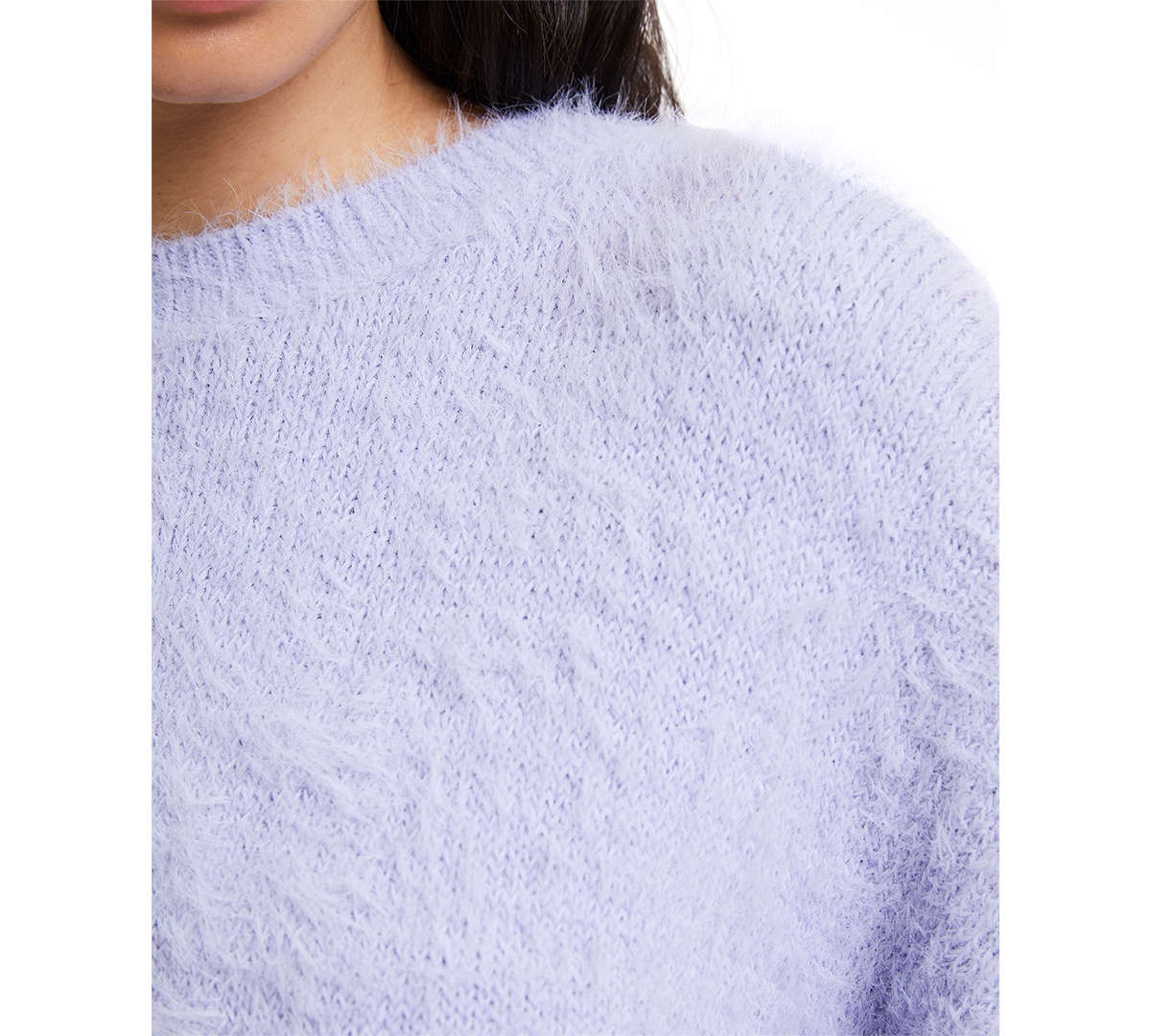 Shop French Connection Women's Crewneck Fluffy Sweater In Cosmic Sky