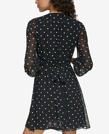 Tommy hilfiger black and white polka dot on sale dress