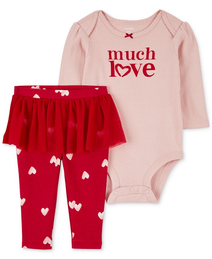 Carter's Baby Girls Much Love Bodysuit and Tutu Pants, 2 Piece Set - Macy's