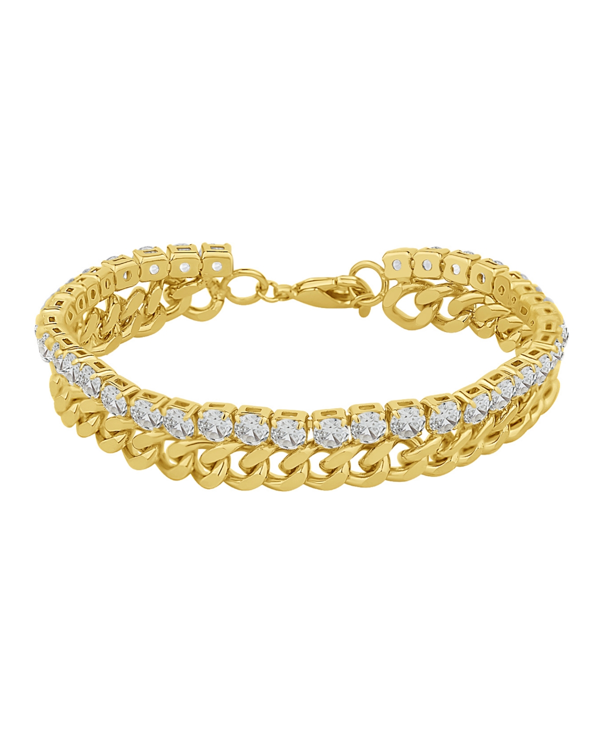 And Now This Cubic Zirconia Double Row Tennis Bracelet In Gold
