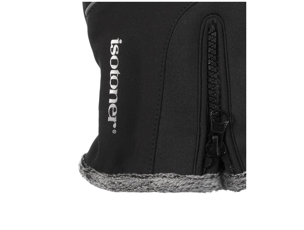 Shop Isotoner Signature Men's Water Repellent Neoprene Sport Gloves With Zipper In Black