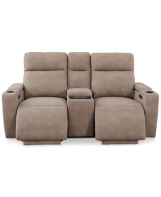 Greymel 74" Zero Gravity Fabric Loveseat with Console and Power Headrests, Created for Macy's