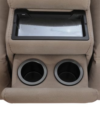 Greymel 74" Zero Gravity Fabric Loveseat with Console and Power Headrests, Created for Macy's