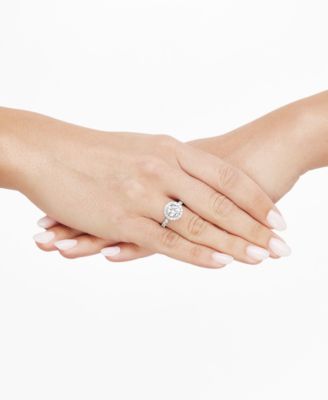 IGI Certified Lab Grown Diamond Halo Engagement Ring (3 ct. t.w.) in 14k White Gold