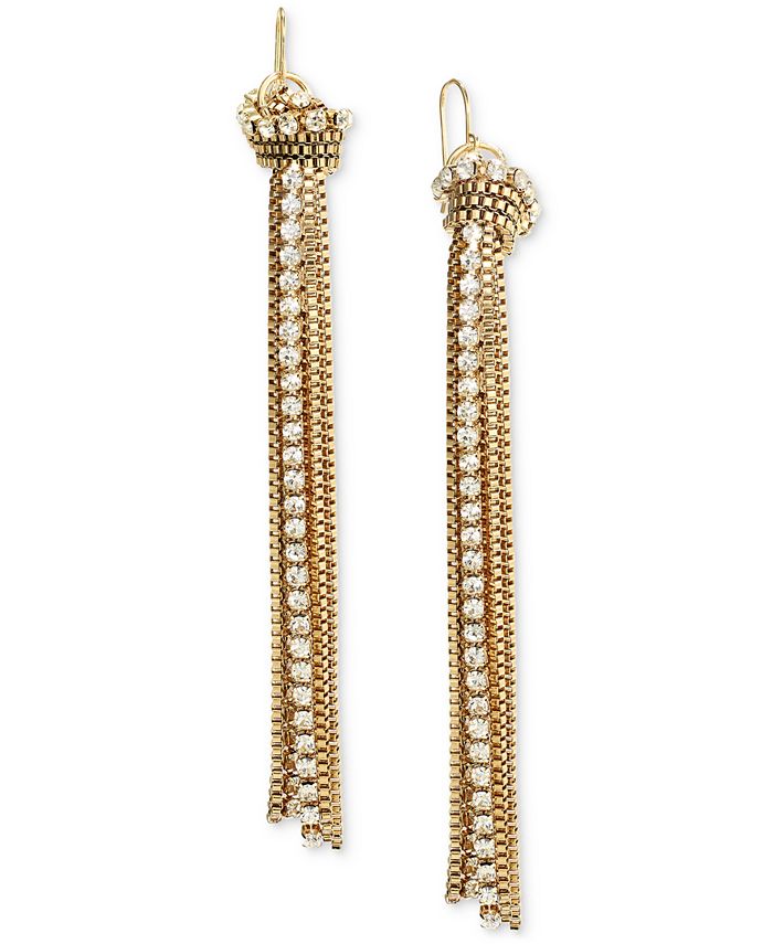 I.N.C. International Concepts Pavé & Chain Tassel Linear Drop Earrings