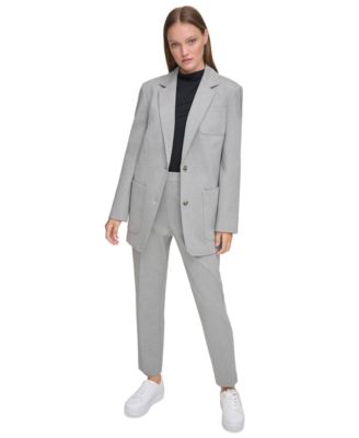 Calvin Klein Womens X Fit Oversized Blazer Pull On Pants In Tin